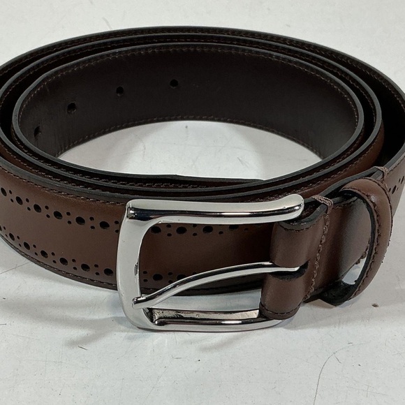 Men's Allen Edmonds Brown Leather Belt Size 44”